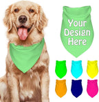 Personalized Dog Scarf Add Your Design Custom Dog Bandanas with Photo Name Text Image Customized Triangular Head Scarf Gifts for Small Medium Large Dogs Cats Pets, LightGreen