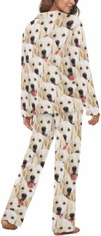 MyPupSocks Custom Face Pajamas for Women Set, Personalized Photo Long Sleepwear XS-XXL