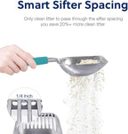 WePet Cat Litter Scoop, Aluminum Alloy Sifter, Kitty Metal Scooper, Deep Shovel, Long Handle, Poop Sifting, Kitten Pooper Lifter, Durable, Heavy Duty, for Litter Box