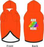 Custom Dog Hoodie with Text Photo, Personalized Pet Clothes Sweatshirt for Small/Medium/Large Dogs, Cats, L, Orange