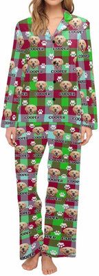Artsadd Personalized Pajamas with Faces for Women Men Custom Christmas Pajamas Gifts for Family Couple, Funny Photo Pjs