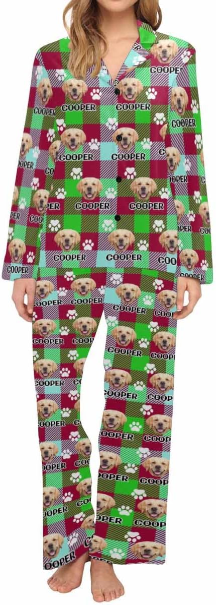 Artsadd Personalized Pajamas with Faces for Women Men Custom Christmas Pajamas Gifts for Family Couple, Funny Photo Pjs