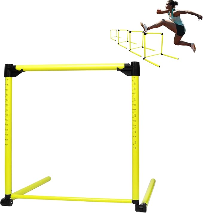 Hurdles Training Equipment, Adjustable Height Hurdles Track and Field, Agility Speed Jumping Training Equipment for Soccer Basketball Football Dogs, Detachable-Green