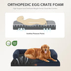 Orthopedic XXL Dog Beds, Waterproof Egg Crate Foam Big Pet Bed for All Breed Sized Dogs 53x42Inch, Washable Extra Large Dog Couch Bed with Removable Cover and Non-Slip Bottom, Navy Blue