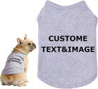 Custom Dog Shirt,Personalized Pet Apparel with Name Text Photo Image,Lightweight Breathable Puppy Kitten Cotton Vest for Small Medium Large Dogs Cats,Puppy Gift (Gray, 5X-Large)