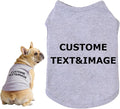 Custom Dog Shirt,Personalized Pet Apparel with Name Text Photo Image,Lightweight Breathable Puppy Kitten Cotton Vest for Small Medium Large Dogs Cats,Puppy Gift (Gray, 3X-Large)
