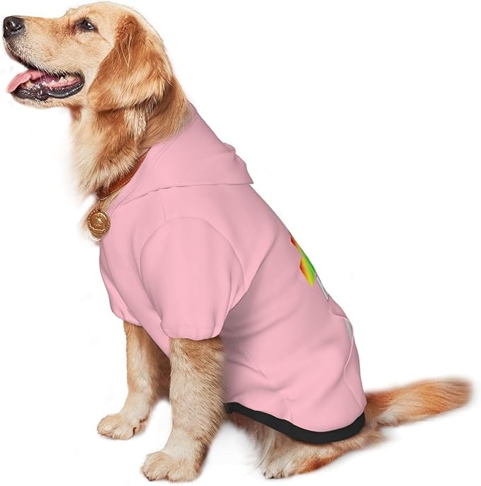 Personalized Dog Hoodie, Custom Dog Sweatshirt with Pocket, Customized Hoodie for Dogs, Puppy, Cat,XXL, Pink