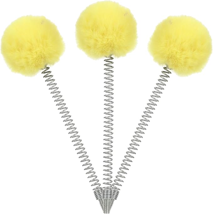 3-Pack Spring Pom Pom Replacement Toppers for Cat Track Toy