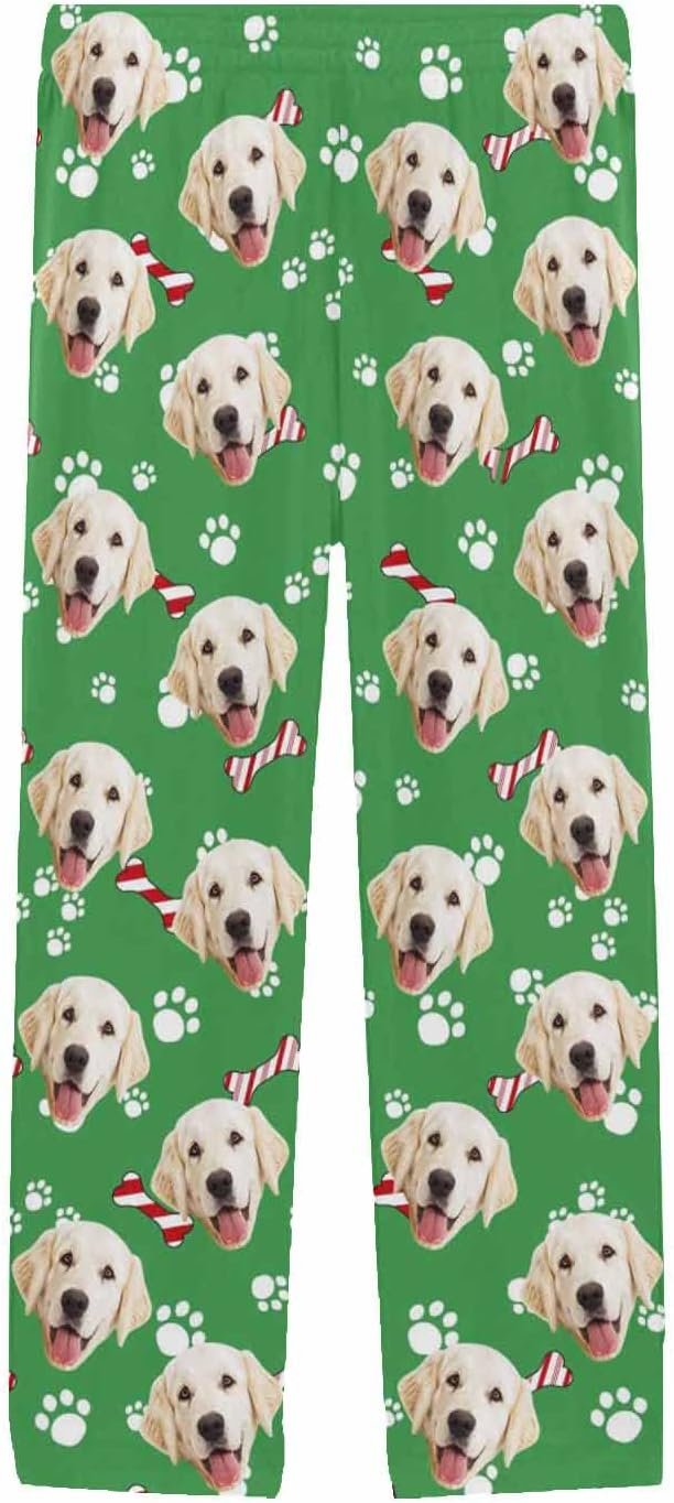 MyPupSocks Custom Pet Face Pajamas Pants Photo Pajama Bottoms for Men S-XXL