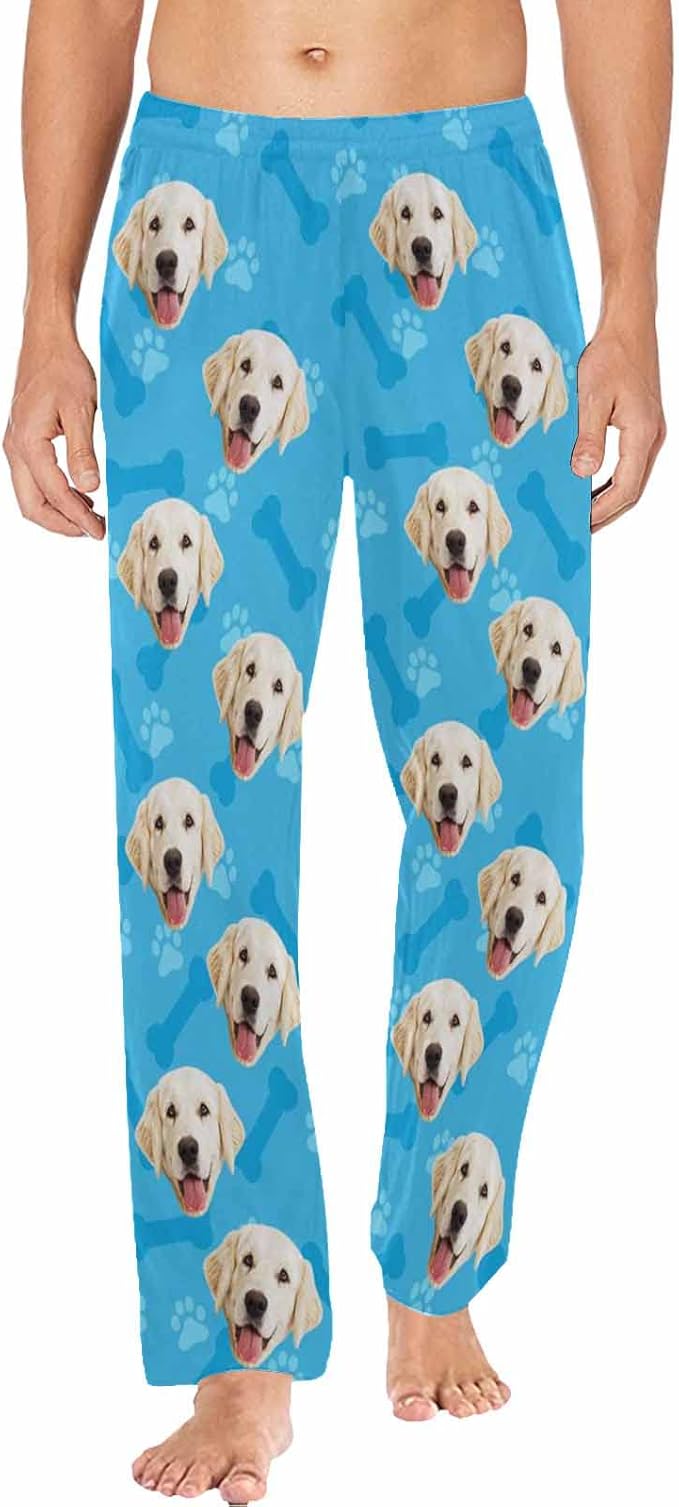 MyPupSocks Customized Face Pajamas Pants Photo Pajama Bottoms for Men S-XXL