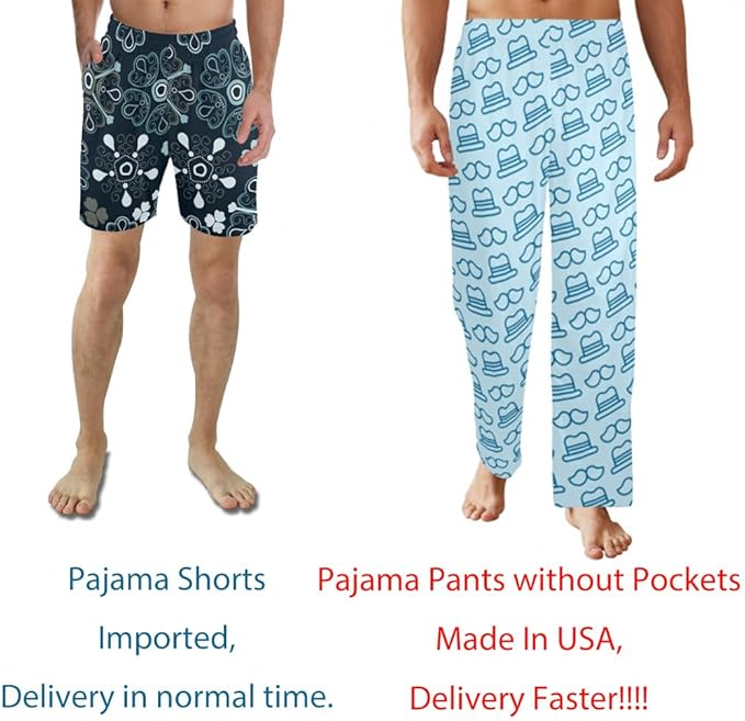 Custom Pajama Pants for Men, Personalized PJ Pants with Photos, Custom Mens Pajama Shorts, Gifts for Dad Husband