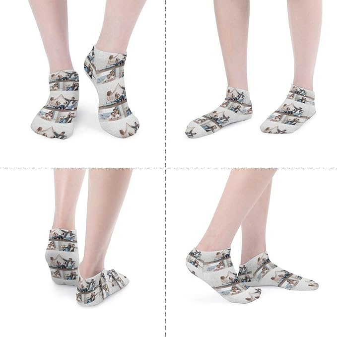 Personalized Ankle Socks with Face Custom Photo Socks Low Cut Ankle Socks Athletic Socks Valentine's Day Gifts for Women Men