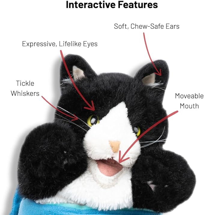 Cat Wrestling Glove Puppet Toy – Interactive Hand Mitt with Durable Protective Sleeve and Catnip - Play & Enrichment