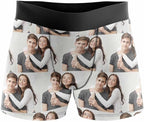 M YESCUSTOM Custom Faces Funny Short Briefs Gift for Husband Underwear