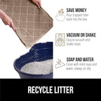 GORILLA GRIP Cat Litter Box Mat, 35x23 2 Pack, Water Resistant, US Designed Kitty Litter Trapping Mats, Easy to Clean Scatter Control, Less Mess and Clean Floors, Kitten Supplies for Indoor Cats Beige