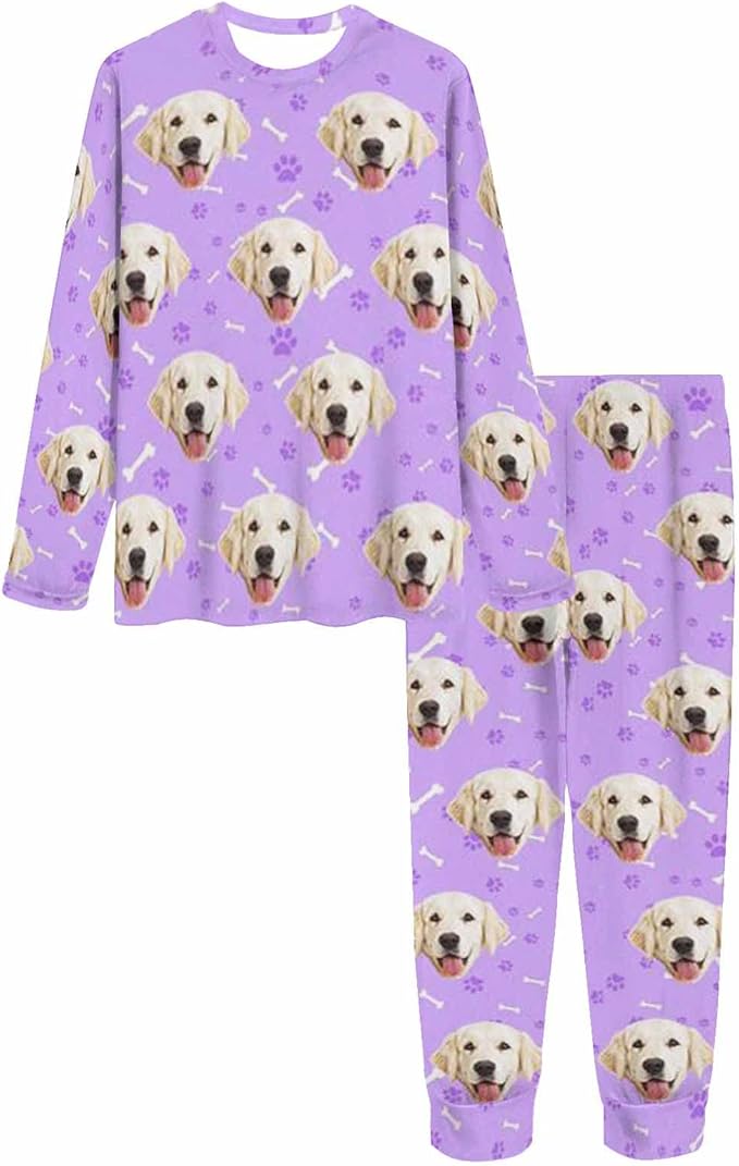 MyPupSocks Custom Face Pajamas Sets for Women, Personalized Photo Sleepwear XS-XXL