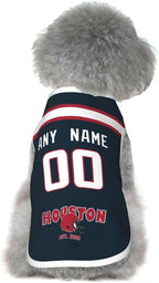 Houston Dog Clothes Jersey Pet Jersey Customized Any Name & Number S-5XL for Small Middle and Big Dogs