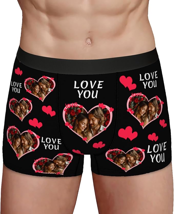 Personalized Underwear for Men with Face Custom Face Boxers Customized Boxer Briefs Funny Gifts for Him Husband Boyfriend