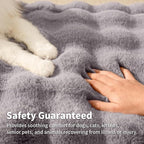 Self-Warming Cat Bed, Plush Faux Fur Pet Bed Mat with Anti-Slip Bottom, Ultra Soft Heated Pad for Cats & Kittens, Cozy Fluffy Bed for Window & Sills Couches, Machine Washable, 23x15 Inch Grey