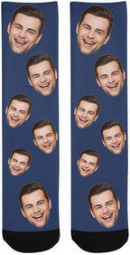 MyPupSocks Custom Personalized Photo Pet Face Socks, Cat and Dog Tracks Paws Bones Crew Socks with Picture for Men Women