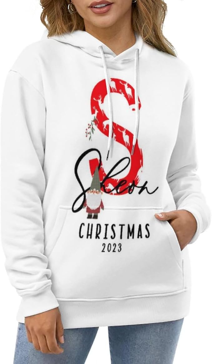 Artsadd Custom Face Unisex athletic Pockets Sweatshirt Loose Hoodie Custom Christmas Long Sleeve Sweatshirt Hooded Pullover