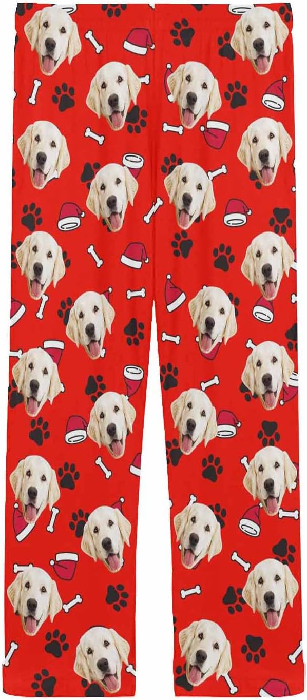 MyPupSocks Custom Pet Face Pajamas Pants Photo Pajama Bottoms for Men S-XXL
