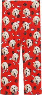 MyPupSocks Custom Pet Face Pajamas Pants Photo Pajama Bottoms for Men S-XXL