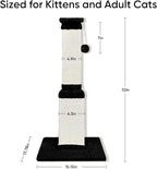 AGYM Cat Scratching Post, 32 Inch Cat Scratching Posts for Large Cats, Scratching Posts for Indoor Cats Adults, Cat Scratch Post with Nature Sisal, Black and White