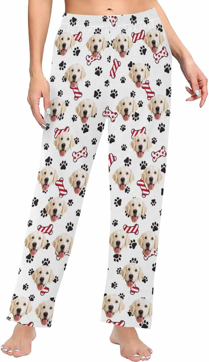 Custom Face Pajamas Pants Personalized Nightwear Bottoms for Women XS-XXL