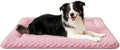 Dog Bed Mat, Dual-Sided Dog Crate Bed Mat - Ultra Soft & Machine Washable Kennel Pad for Large Dogs, All-Season Comfort Pet Bed for Crates, Travel, and Home, Pink, 35 x 23 Inch