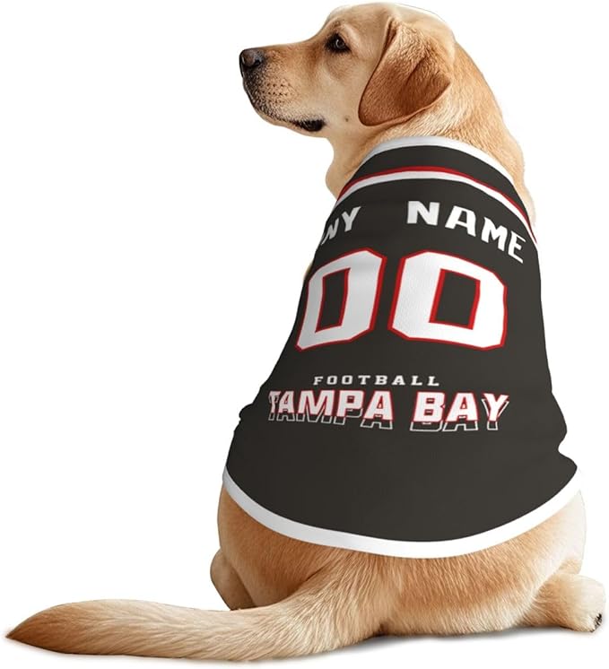Tampa Custom Pet Jersey Dog Clothes Jersey Various Sizes Customized Any Name & Number for Small & Middle and Big Dogs