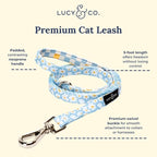 Lucy & Co. Simply Splendid Step-in Cat Harness & Leash Bundle – Reflective, Breathable & Adjustable Harness for Cats, Kittens & Small Dogs, Lightweight & Secure and Dual Leash Clips – Medium