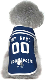Indianapolis Dog Clothes Jersey Pet Jersey Customized Any Name & Number S-5XL for Small Middle and Big Dogs