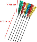IUHKBH Cat Toy Wand 6 PCS Interactive Cat Teaser Wand with Sound Paper Tassels and Bell for Cat and Kitten