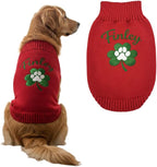 Personalized Dog Sweater, Custom Knit Sweater with Clover Embroidery, St. Patrick's Day Design for Dogs, Ideal Gift for Dog Owners, Pet Apparel Gift#5