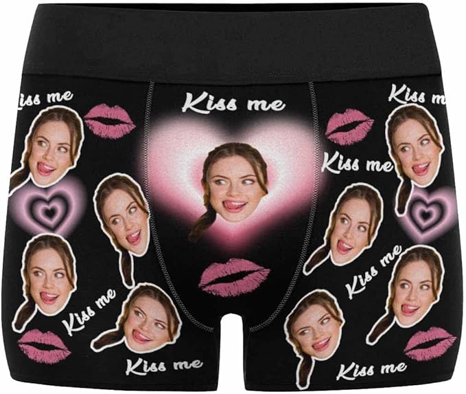 M YESCUSTOM Custom Faces Funny Short Briefs Gift for Husband Underwear