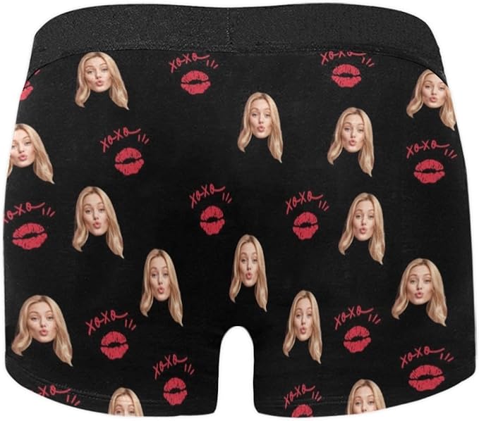 M YESCUSTOM Custom Boxers Briefs for Men Personalized Boxers with Face Mens Funny Underwear with Photo XS-5XL