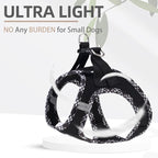PUPTECK Dog Harness and Leash Set for Small Medium Dogs No Pull Step-in Soft Mesh Puppy Cat Vest Harnesses Reflective at Night, Black L