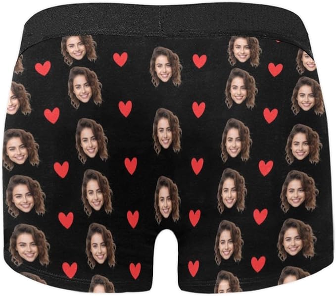 M YESCUSTOM Custom Boxers Briefs for Men Personalized Boxers with Face Mens Funny Underwear with Photo XS-5XL