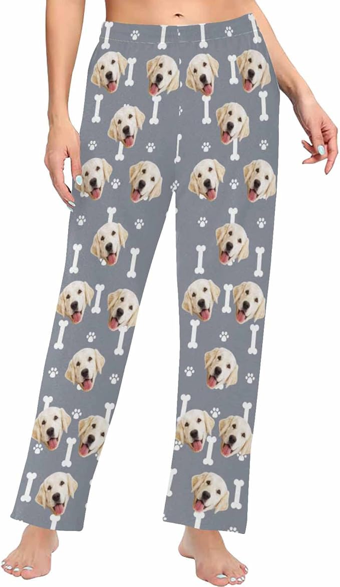 Custom Face Pajamas Pants Personalized Nightwear Bottoms for Women XS-XXL