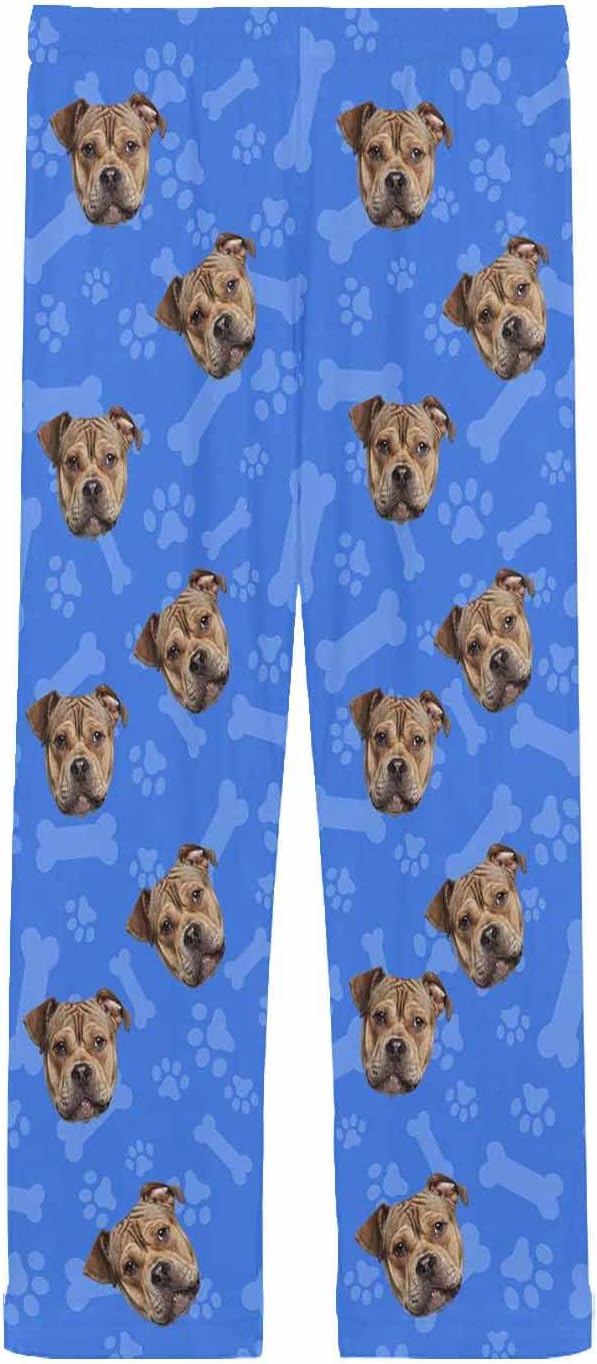 MyPupSocks Custom Pet Face Pajamas Pants Photo Pajama Bottoms for Men S-XXL