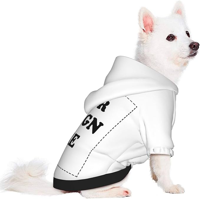 Dog Clothes, Custom Dog Hooded Sweatshirt, Personalized Pet Costume Robe Shirt with Text/Image/Club Name/Pet Shop Logo for Small Medium Large Dogs and Cats, White, XXS