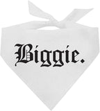Biggie Matching 90's Hip Hop Dog Bandana (White, XS 403)