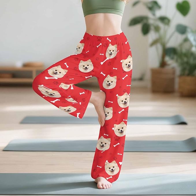 Custom Couple Pajama Pants Sock with Funny Face, Personalized PJ Anniversary Birthday Women Men Pants