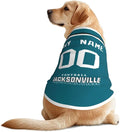 Jacksonville Custom Pet Jersey Dog Clothes Jersey Various Sizes Customized Any Name & Number for Small & Middle and Big Dogs