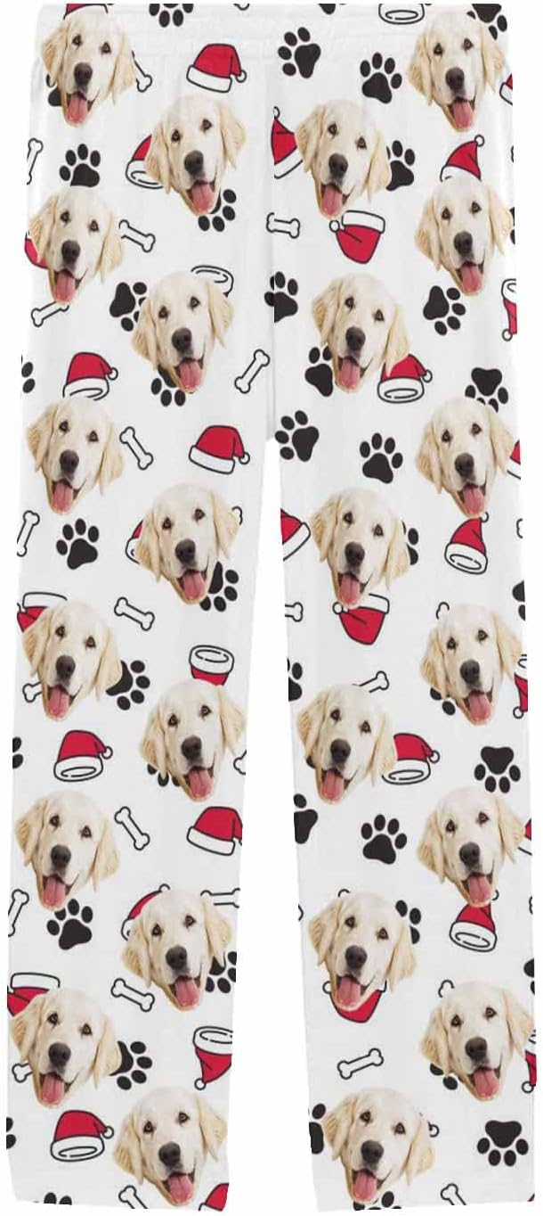 MyPupSocks Custom Pet Face Pajamas Pants Photo Pajama Bottoms for Men S-XXL