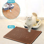 Cat Litter Mat, 30"X24" Large Double Layer Litter Trapping Mat, Waterproof/Urineproof, Easy to Clean Kitty Litter Mats for Floor, Scatter Control (Brown-1Pack)