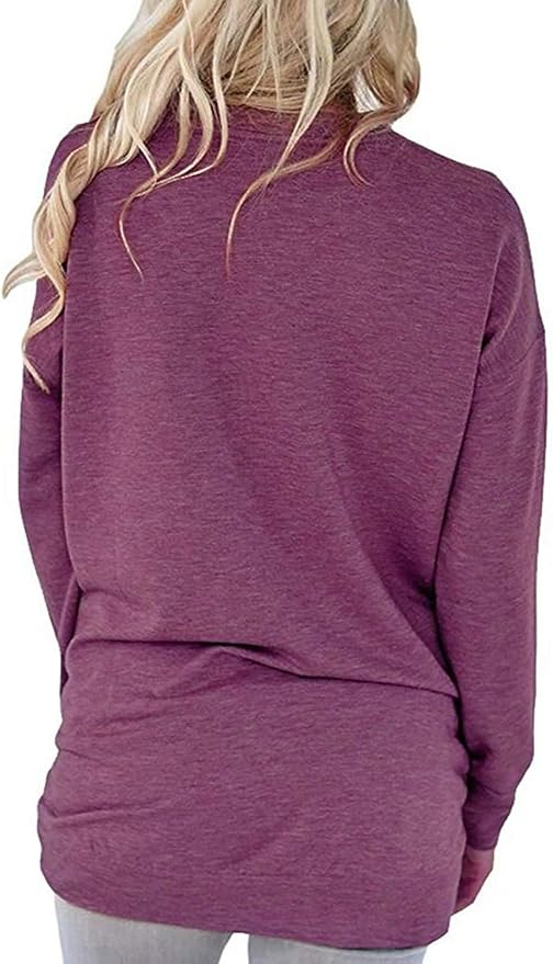 Akihoo Womens Casual Long Sleeve Tunic Tops Crew Neck Shirt Blouses