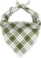 ARING PET Christmas Dog Bandanas, Green White Plaid Triangle Scarf for Puppy Small Medium Large Boy Girl Dogs-S