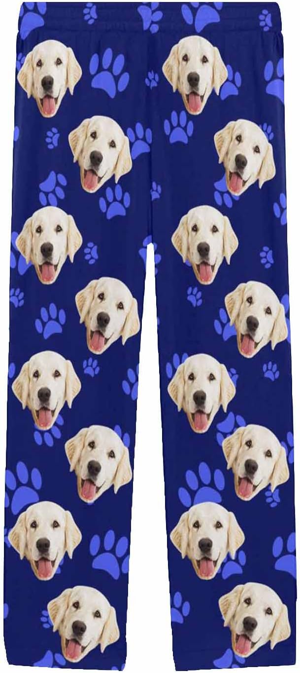 MyPupSocks Customized Face Pajamas Pants Photo Pajama Bottoms for Men S-XXL